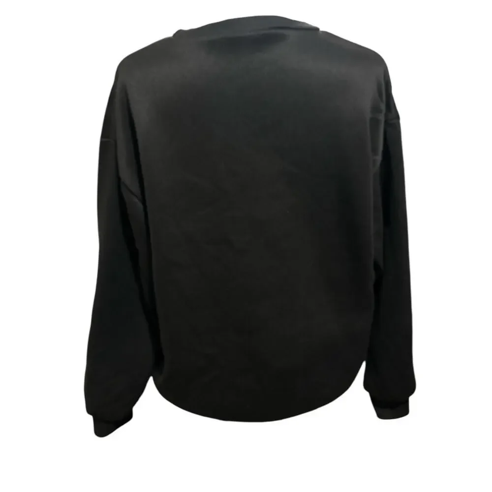 Black‎ Crewneck Sweatshirt with White Heart – Size M – EUC
